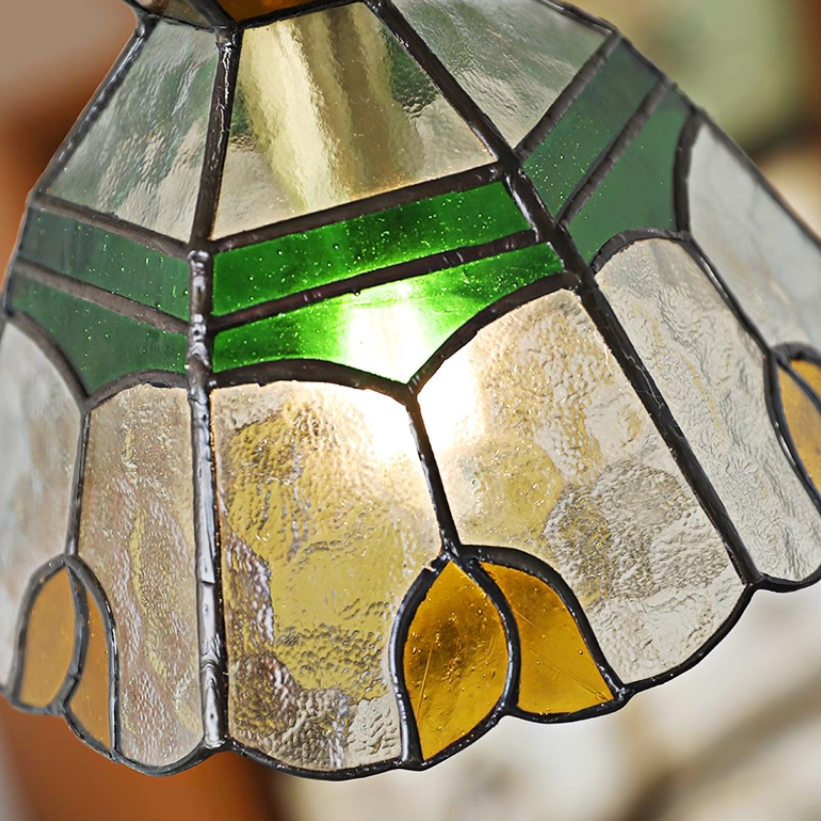 Eldine Lampe Suspension en Verre Vitrail