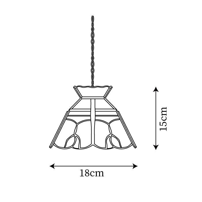 Eldine Lampe Suspension en Verre Vitrail
