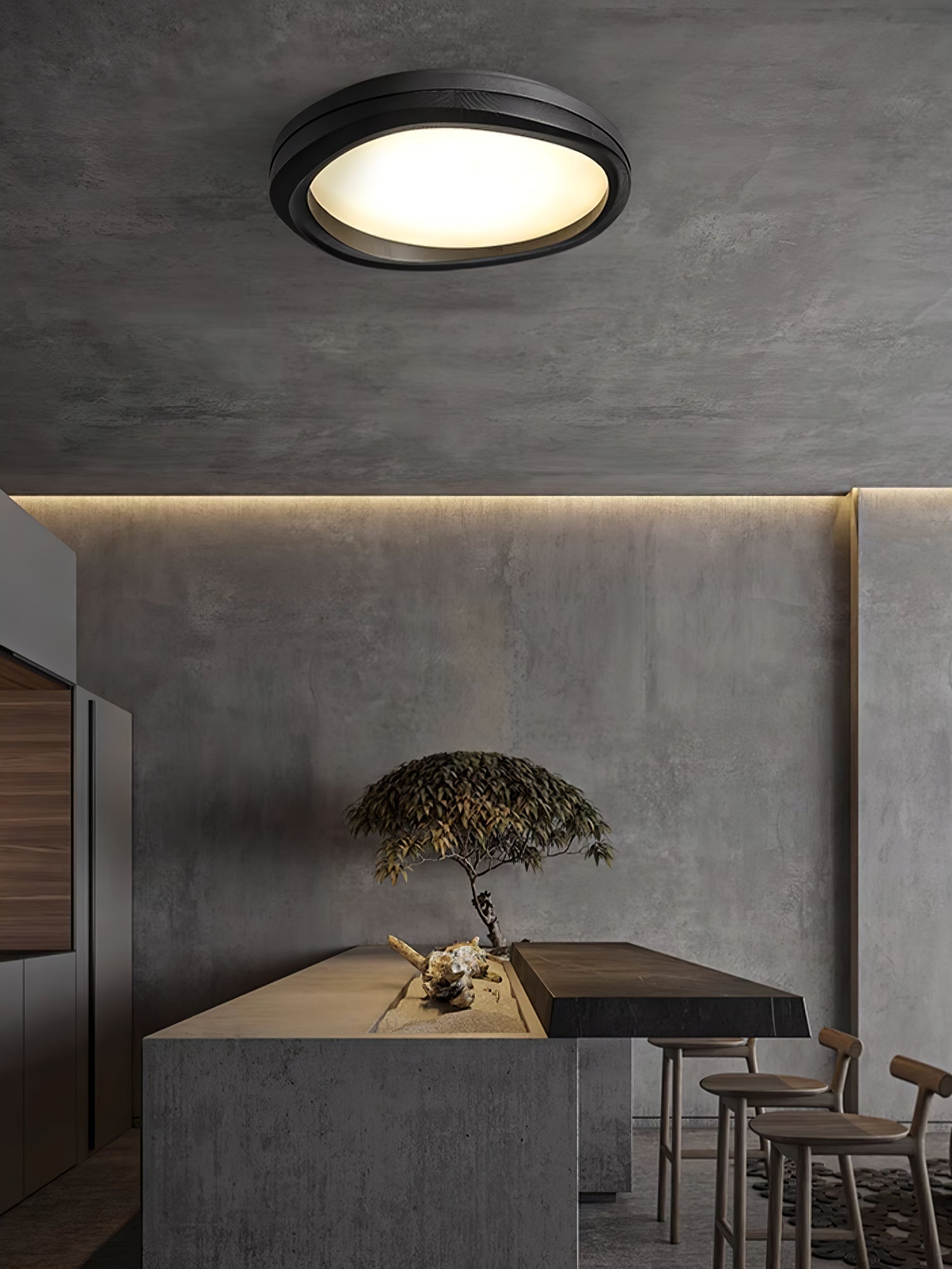 Artalis Noyer Bois Applique Plafond