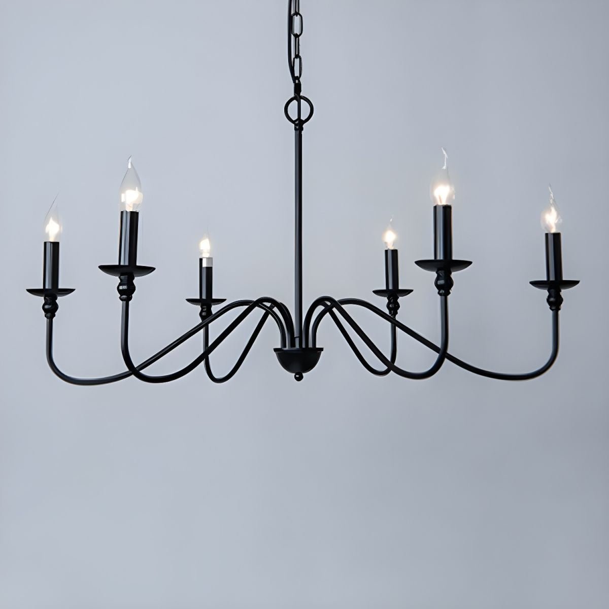 Lustra Lustre Bougie Dorée Bras Courbés