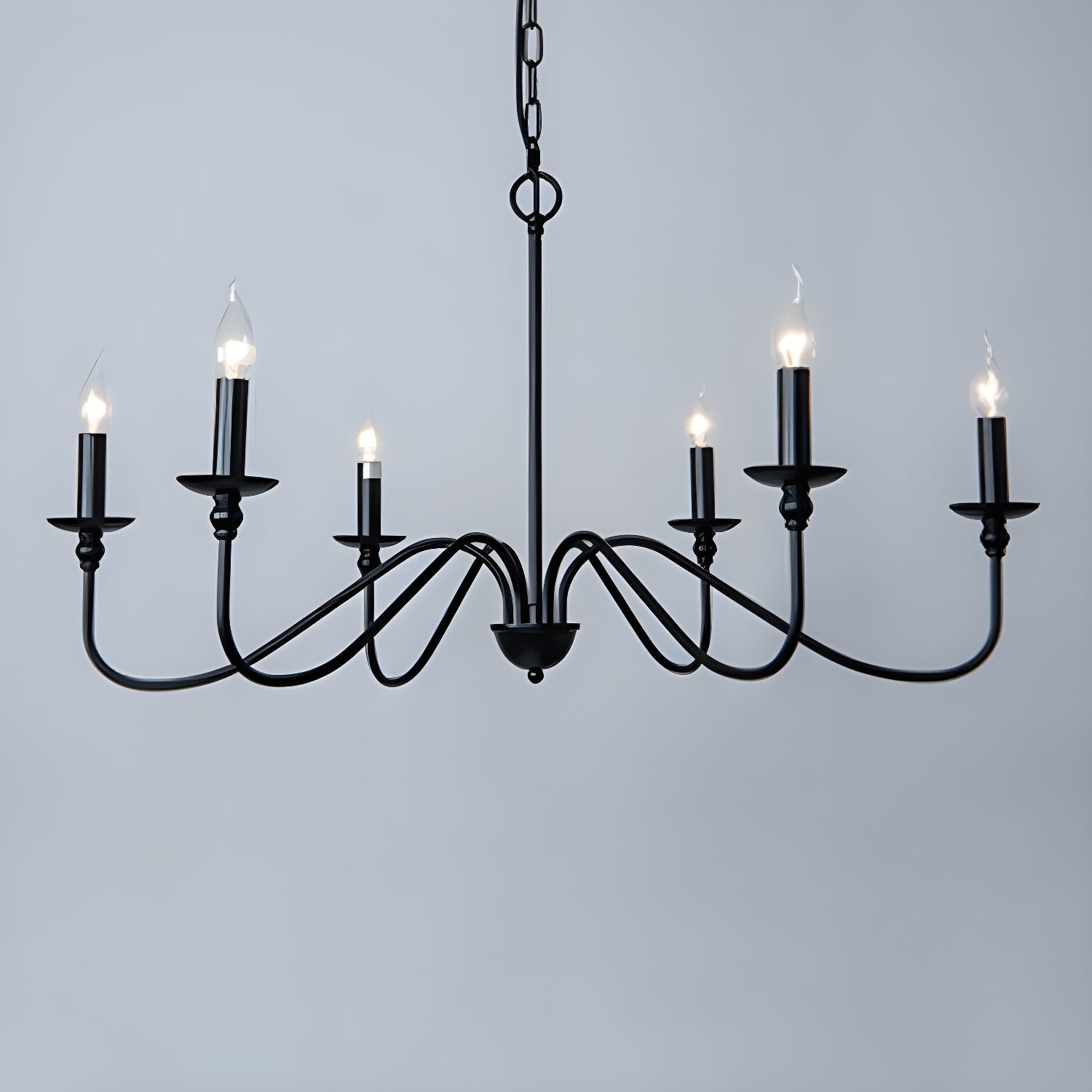 Lustra Lustre Bougie Dorée Bras Courbés