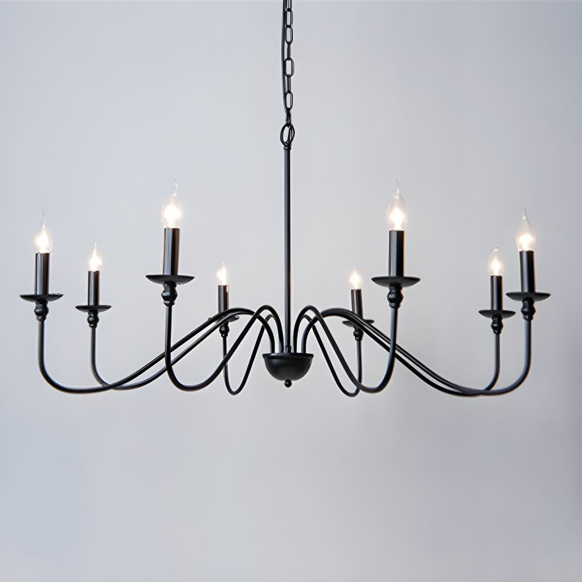 Lustra Lustre Bougie Dorée Bras Courbés