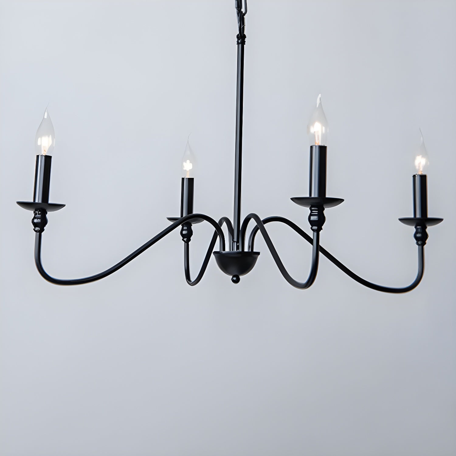 Lustra Lustre Bougie Dorée Bras Courbés