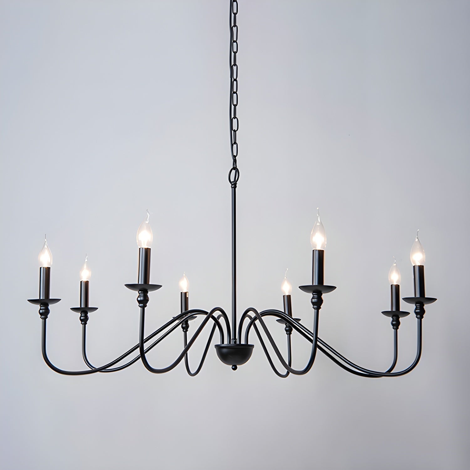 Lustra Lustre Bougie Dorée Bras Courbés