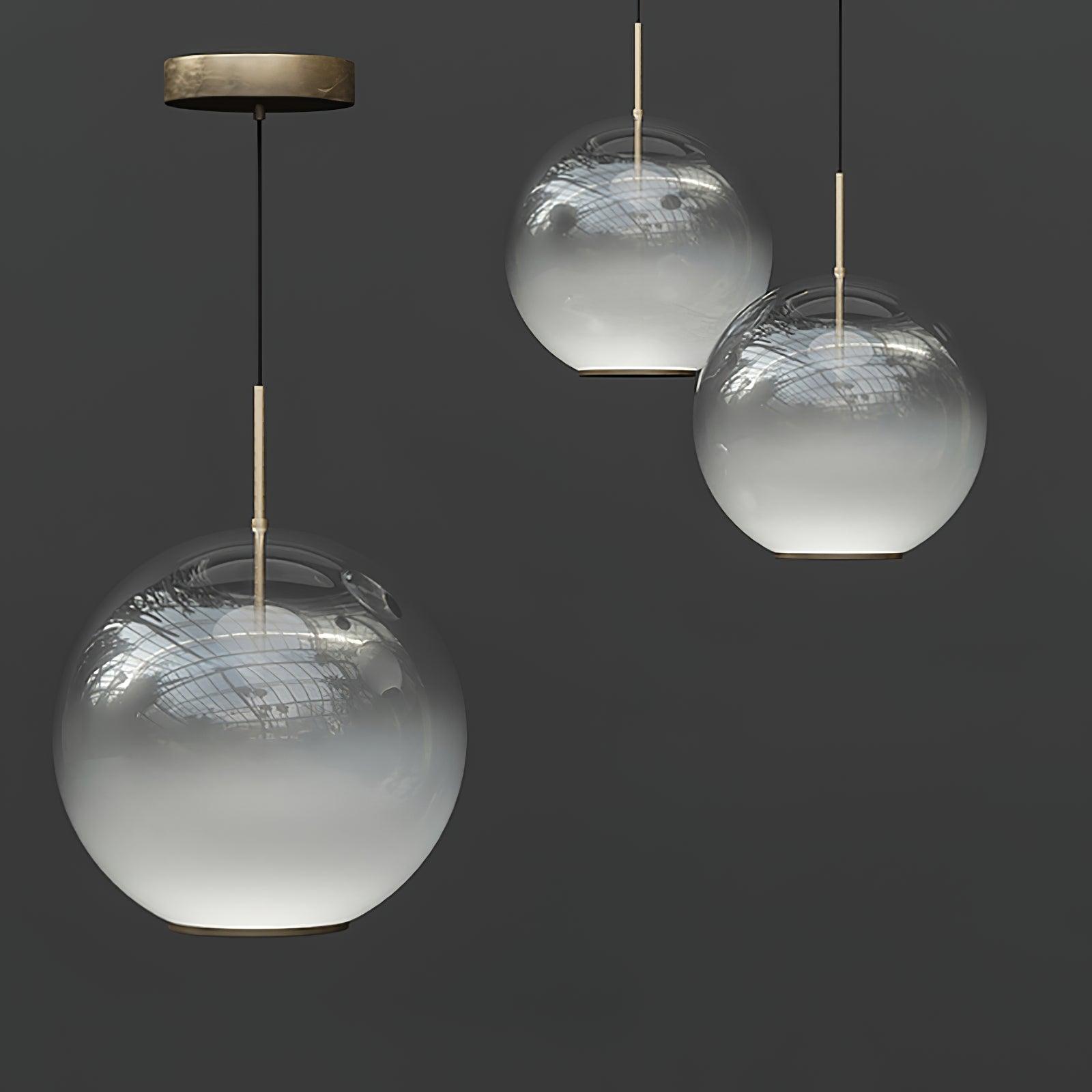 Lustra Suspension en Verre Gris Fumé