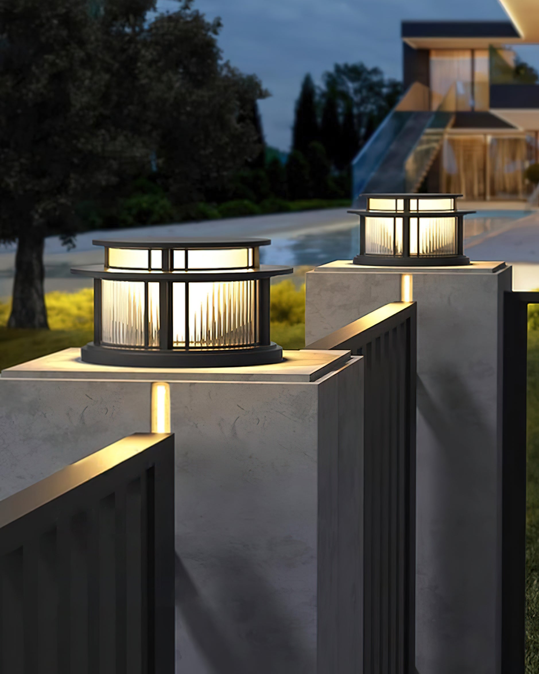 Titan Lampe Extérieure Cylindre en Acier Inoxydable Acrylique