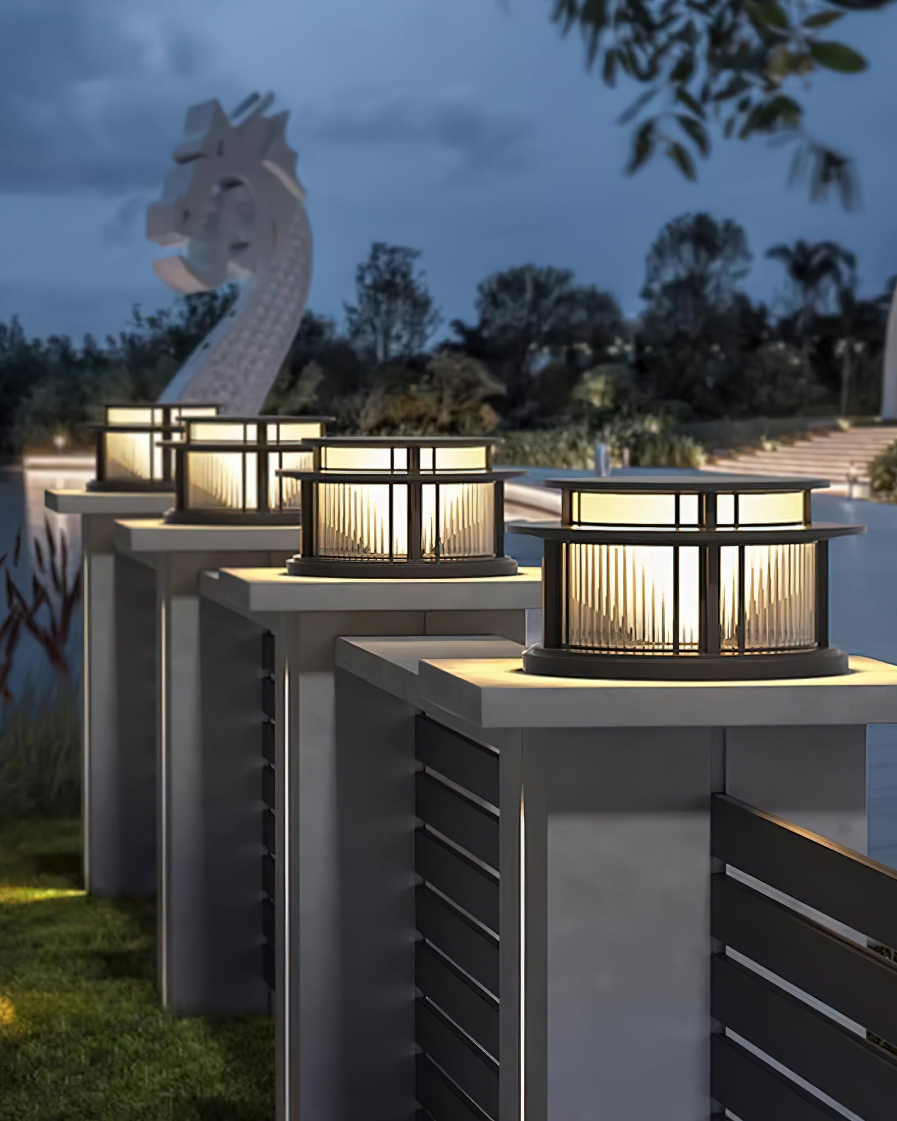 Titan Lampe Extérieure Cylindre en Acier Inoxydable Acrylique