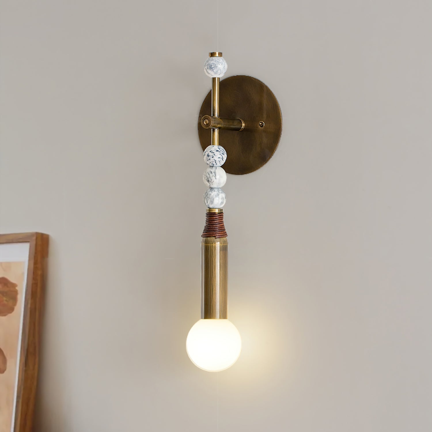 Vadorora Premium Elegance Plug-in Marble Wall Lamp