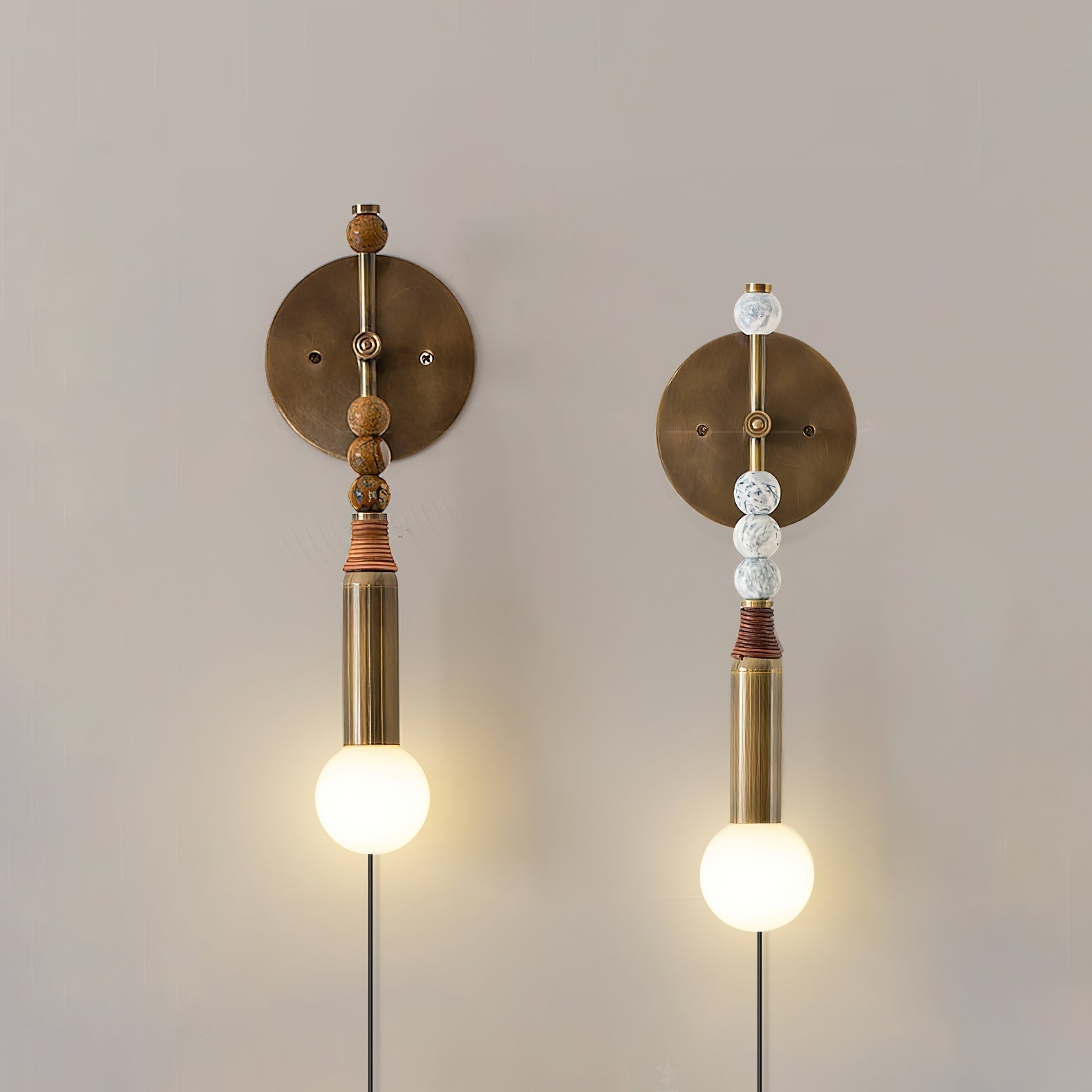 Vadorora Premium Elegance Plug-in Marble Wall Lamp