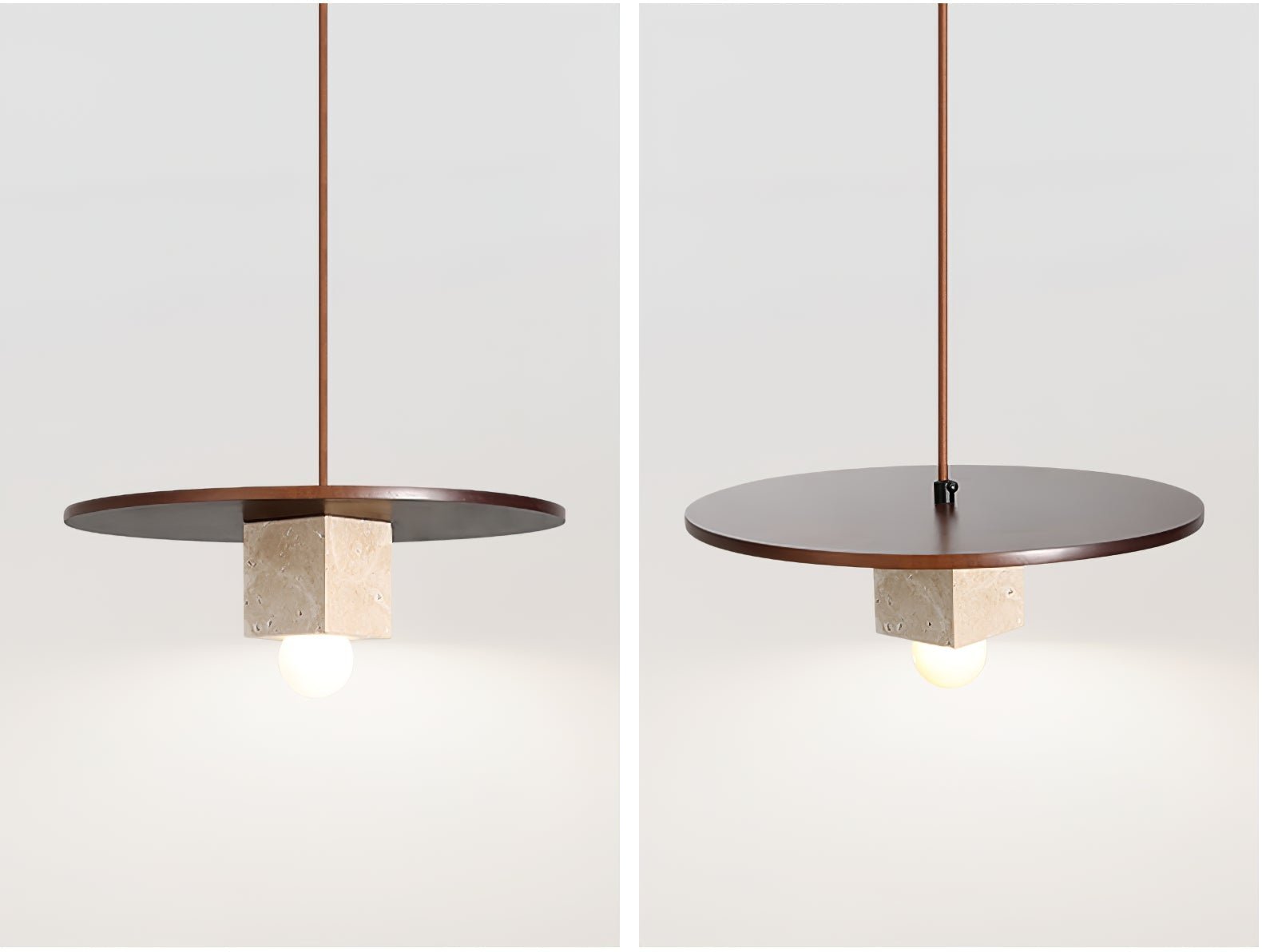 Ucariel Géométrique Travertin Pendentif Lumière