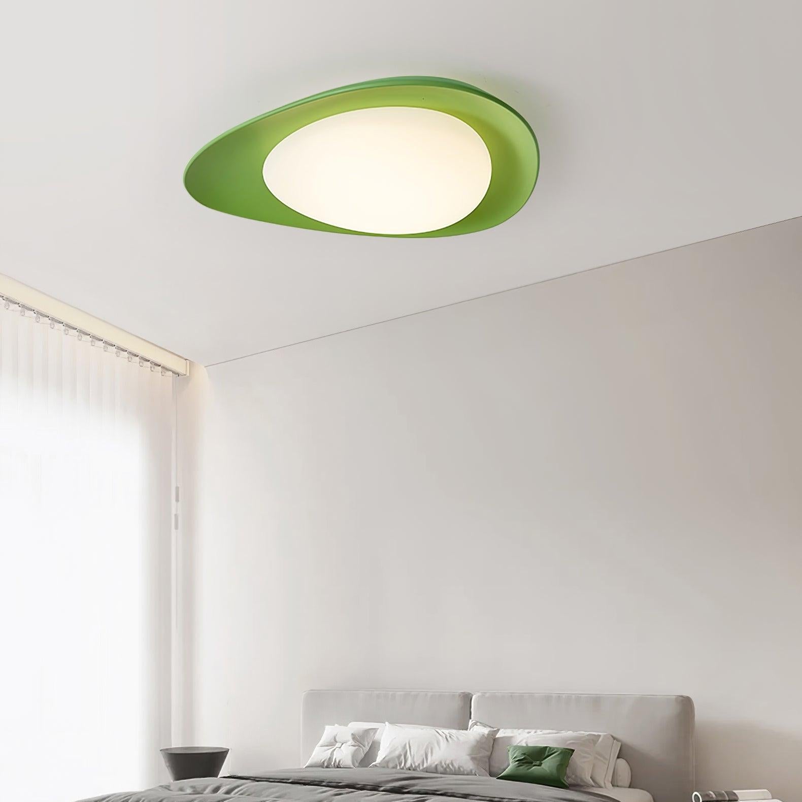 Blex Plafonnier Vert & Beige en Forme de Galet
