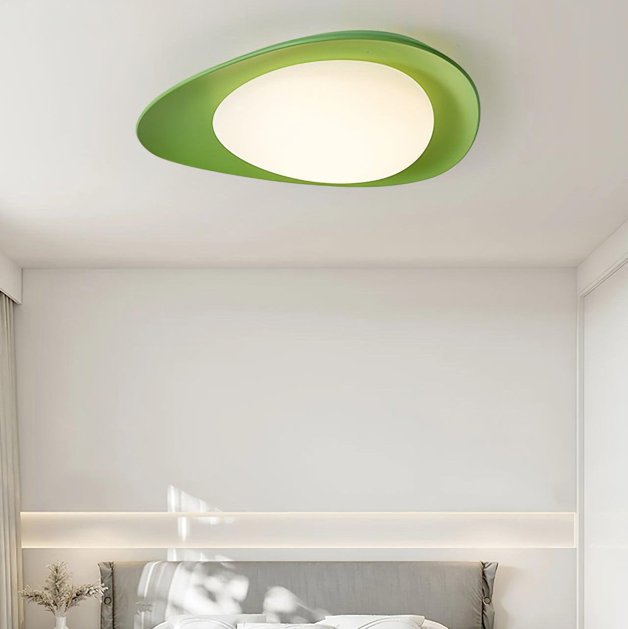 Blex Plafonnier Vert & Beige en Forme de Galet