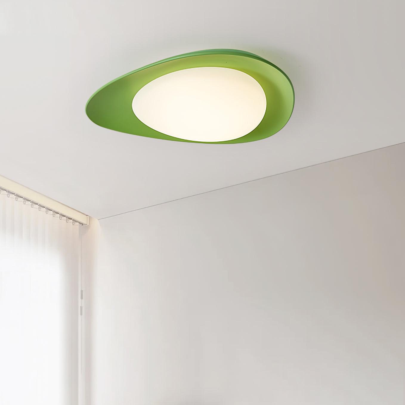 Blex Plafonnier Vert & Beige en Forme de Galet