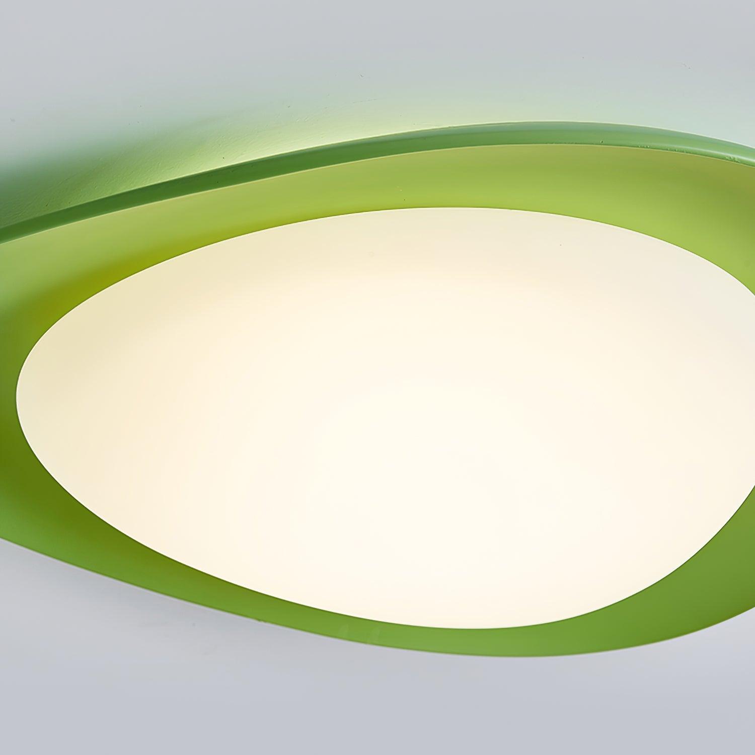 Blex Plafonnier Vert & Beige en Forme de Galet