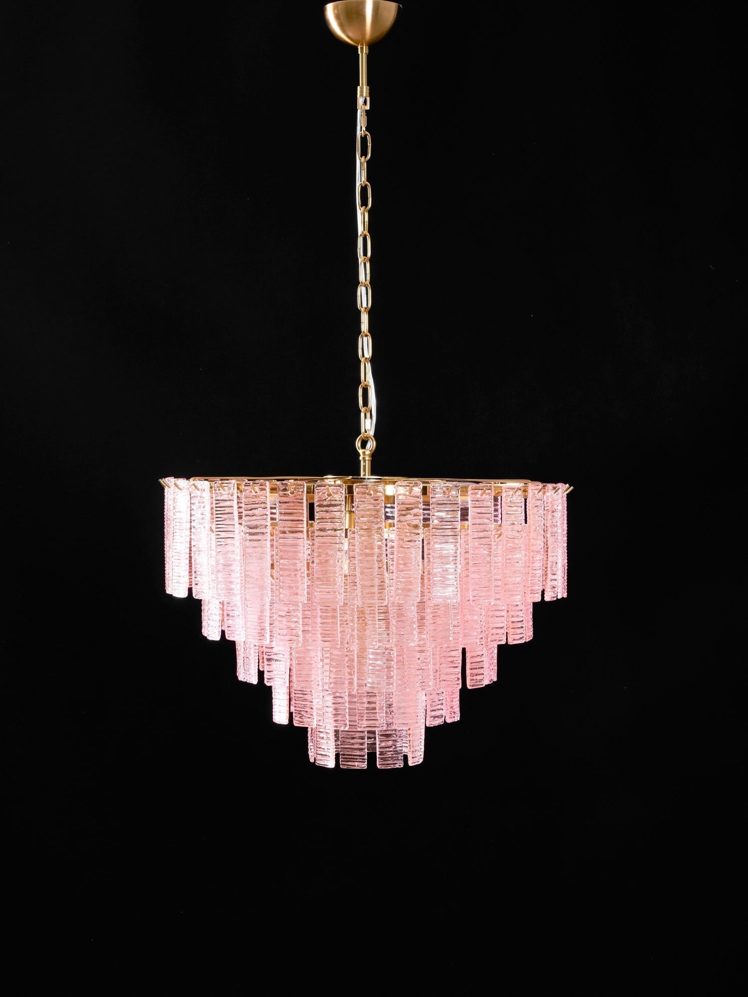 Aurora Lustre Rose Murano Verre Superposé Vintage Luxe