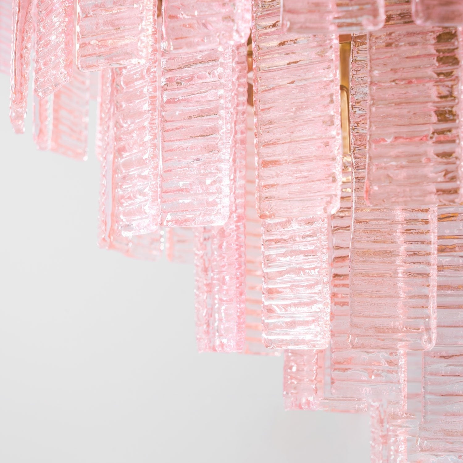 Aurora Lustre Rose Murano Verre Superposé Vintage Luxe