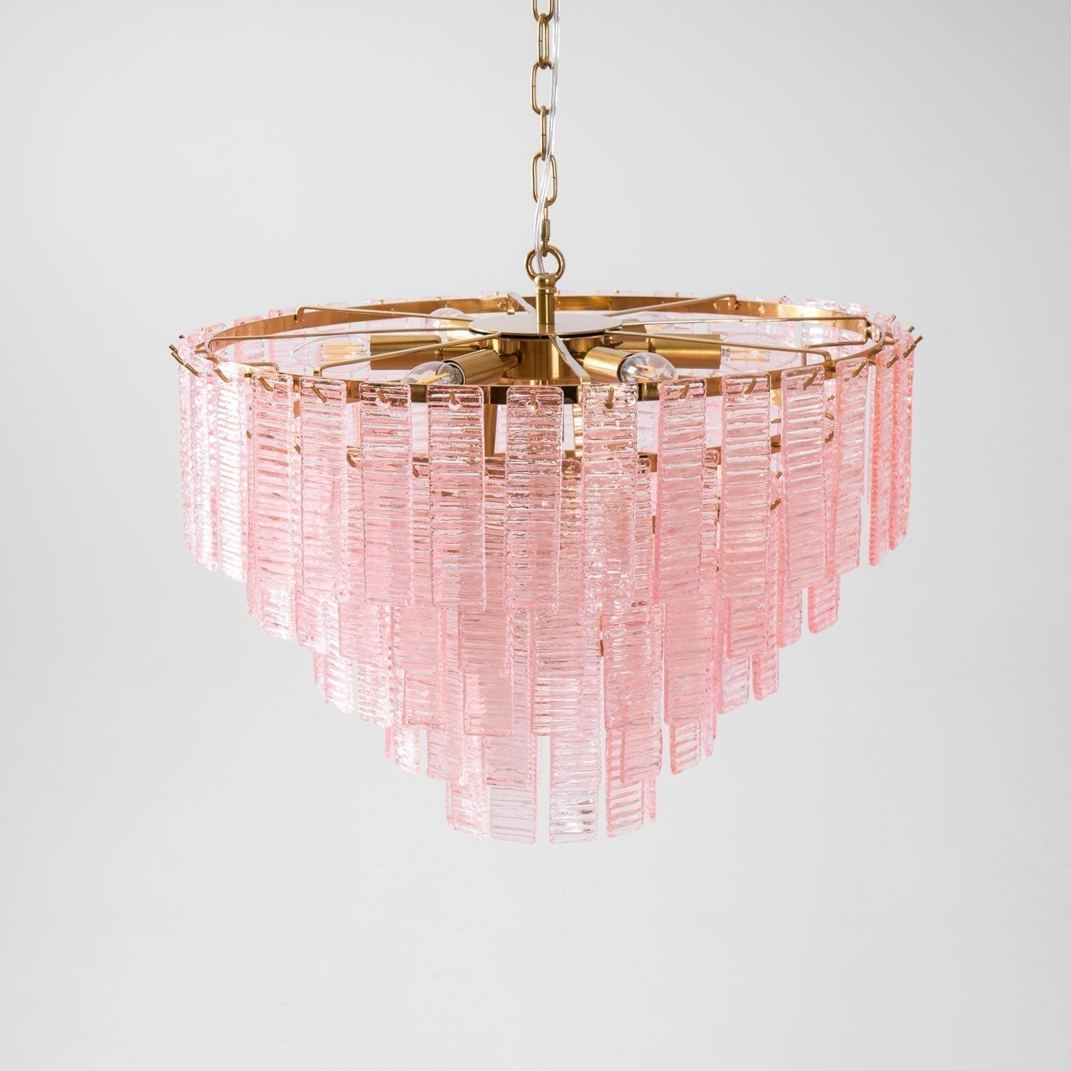 Aurora Lustre Rose Murano Verre Superposé Vintage Luxe