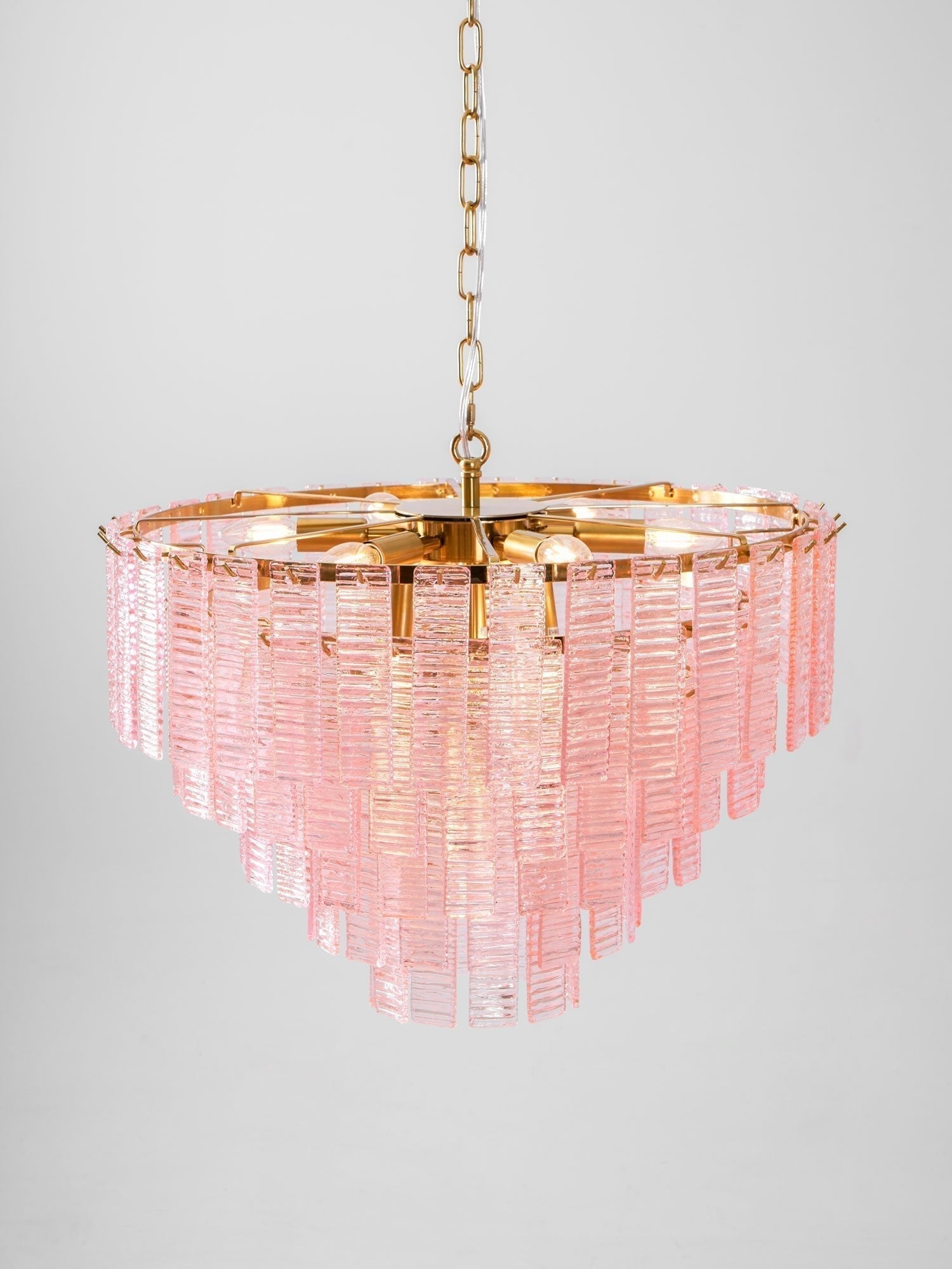 Aurora Lustre Rose Murano Verre Superposé Vintage Luxe
