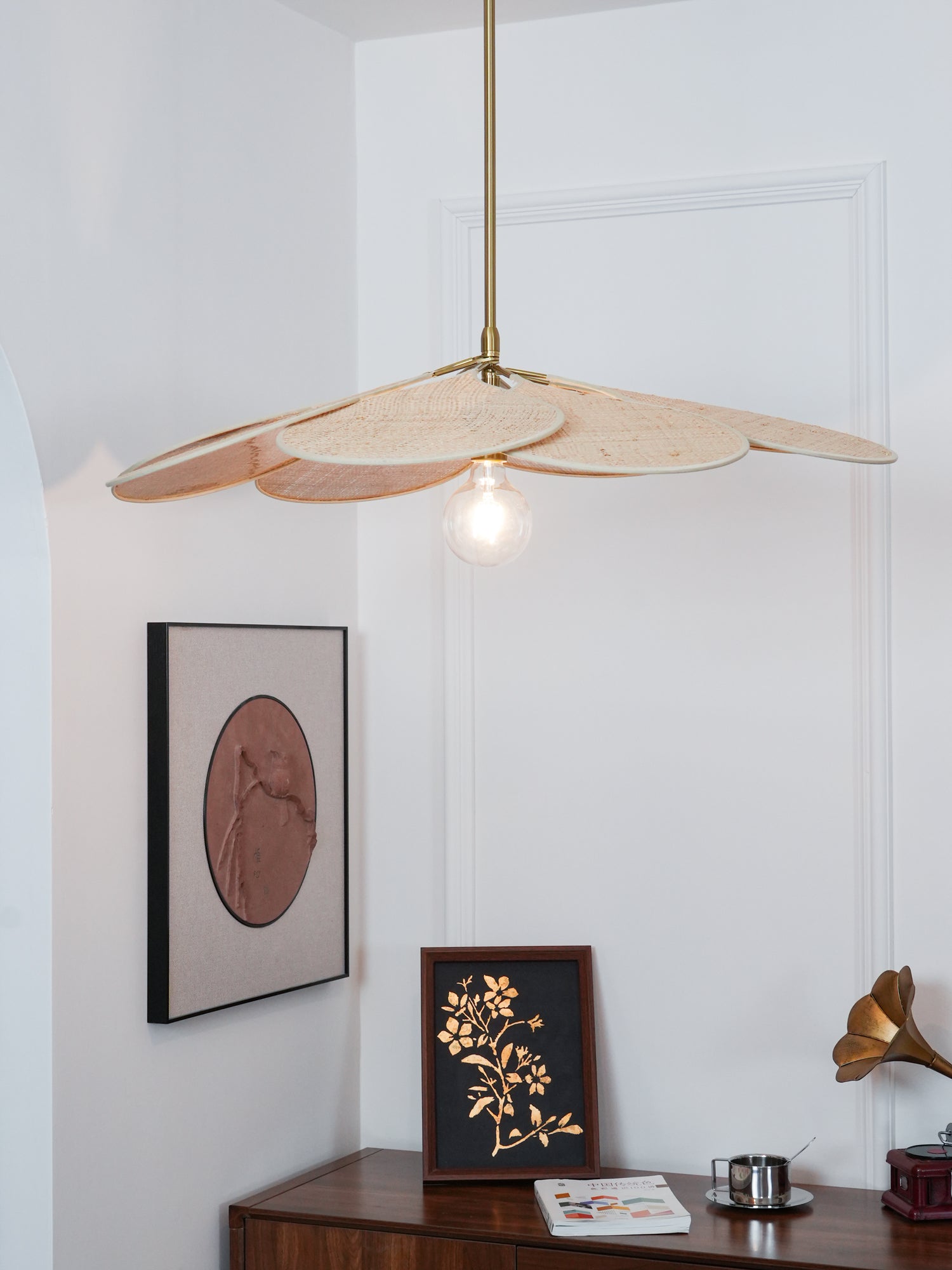 Tory Floraison Rotin Suspension