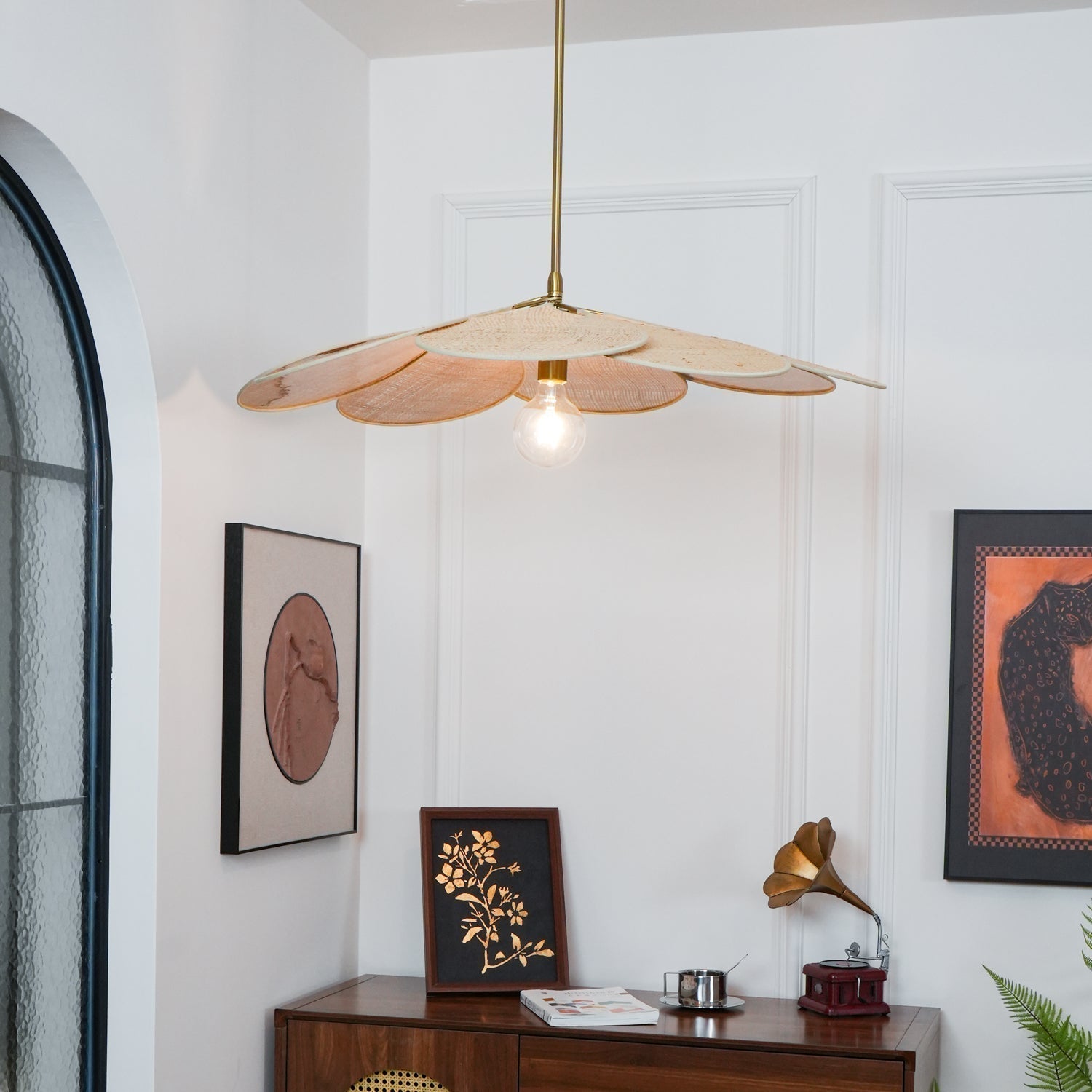 Tory Floraison Rotin Suspension