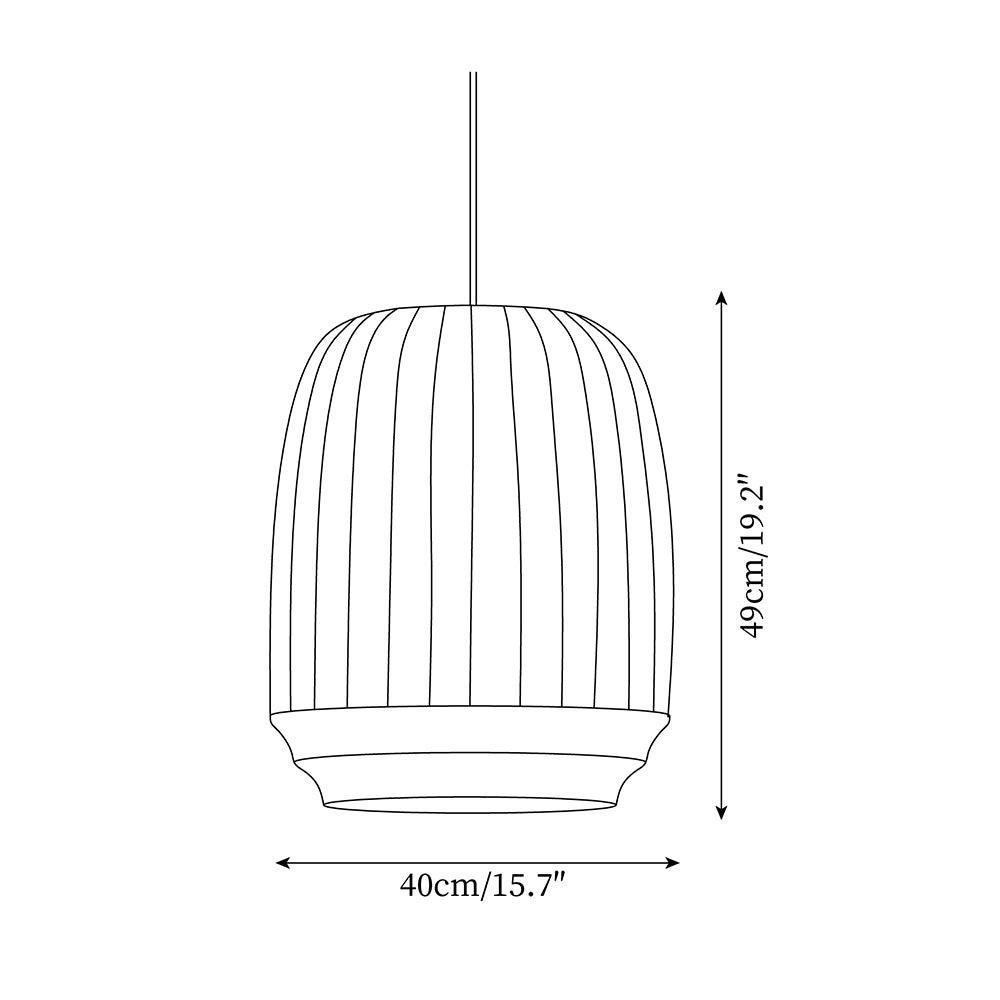 Suspension Luminaire Soie Abat-jour Blanc Tissu Lignes Verticales Doux Moderne Minimaliste