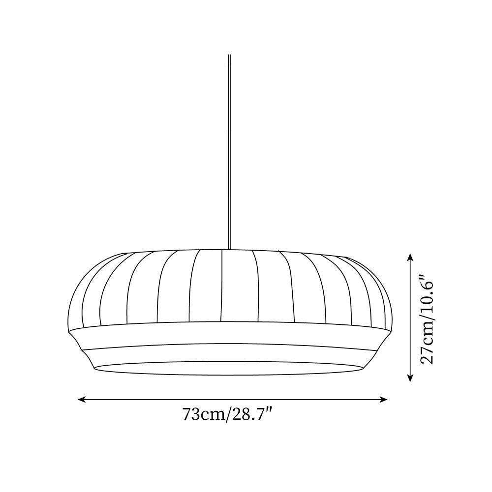 Suspension Luminaire Soie Abat-jour Blanc Tissu Lignes Verticales Doux Moderne Minimaliste
