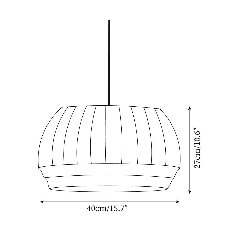 Suspension Luminaire Soie Abat-jour Blanc Tissu Lignes Verticales Doux Moderne Minimaliste