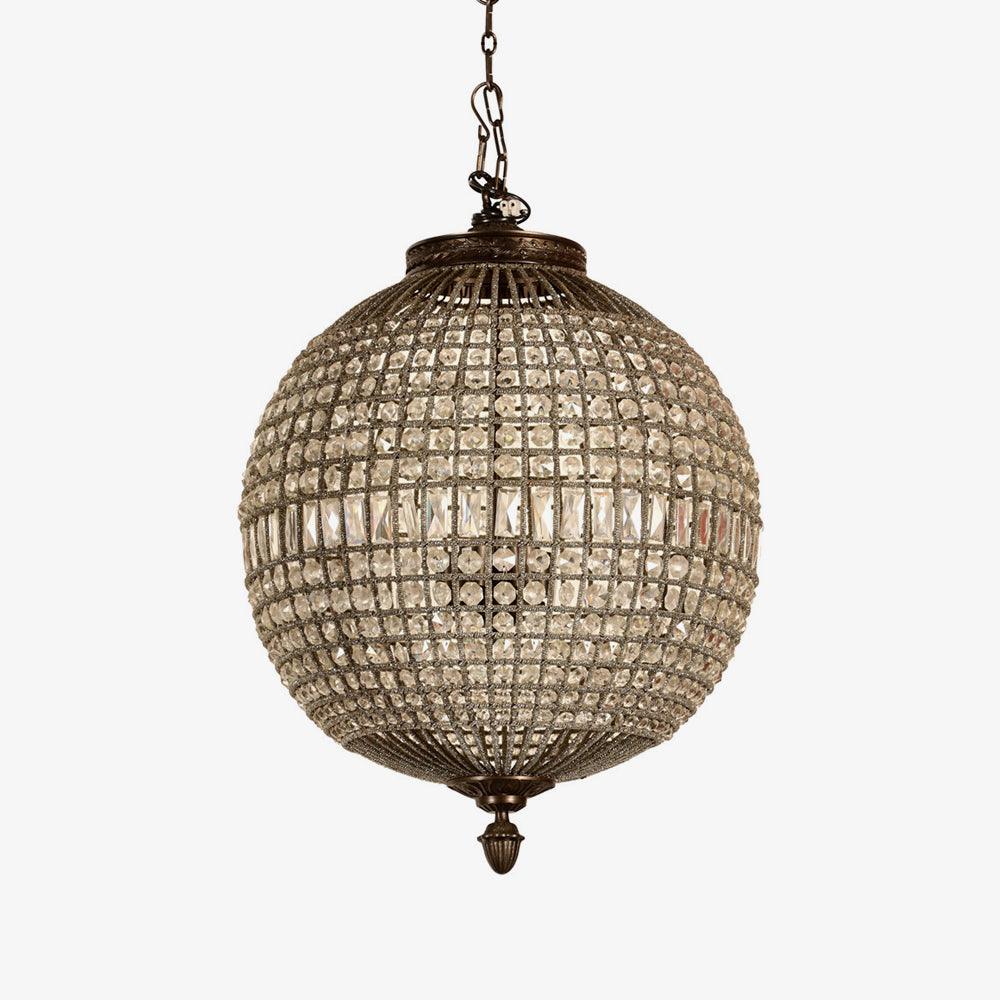 Lustra Lustre Gold Globe Crystal Vintage