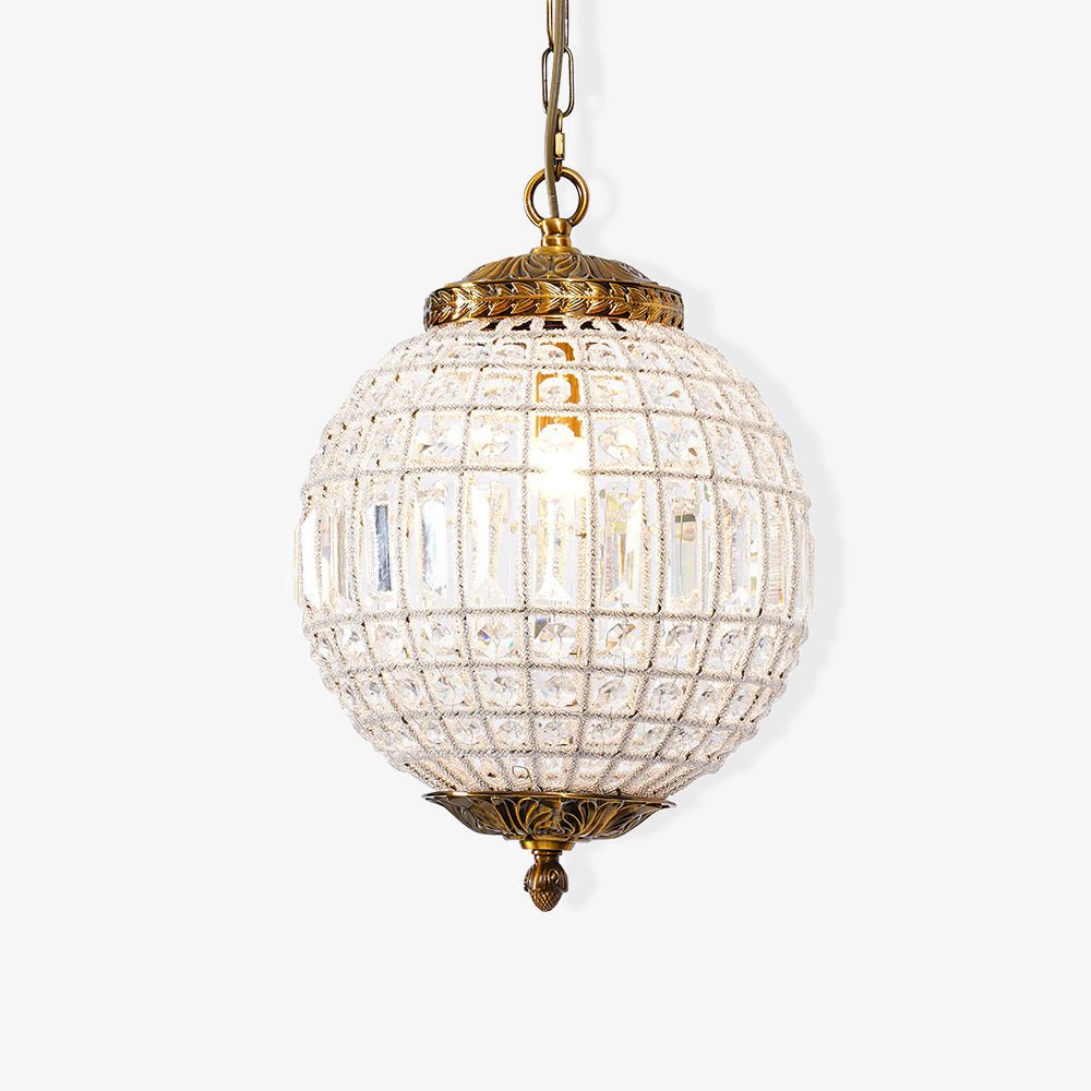 Lustra Lustre Gold Globe Crystal Vintage