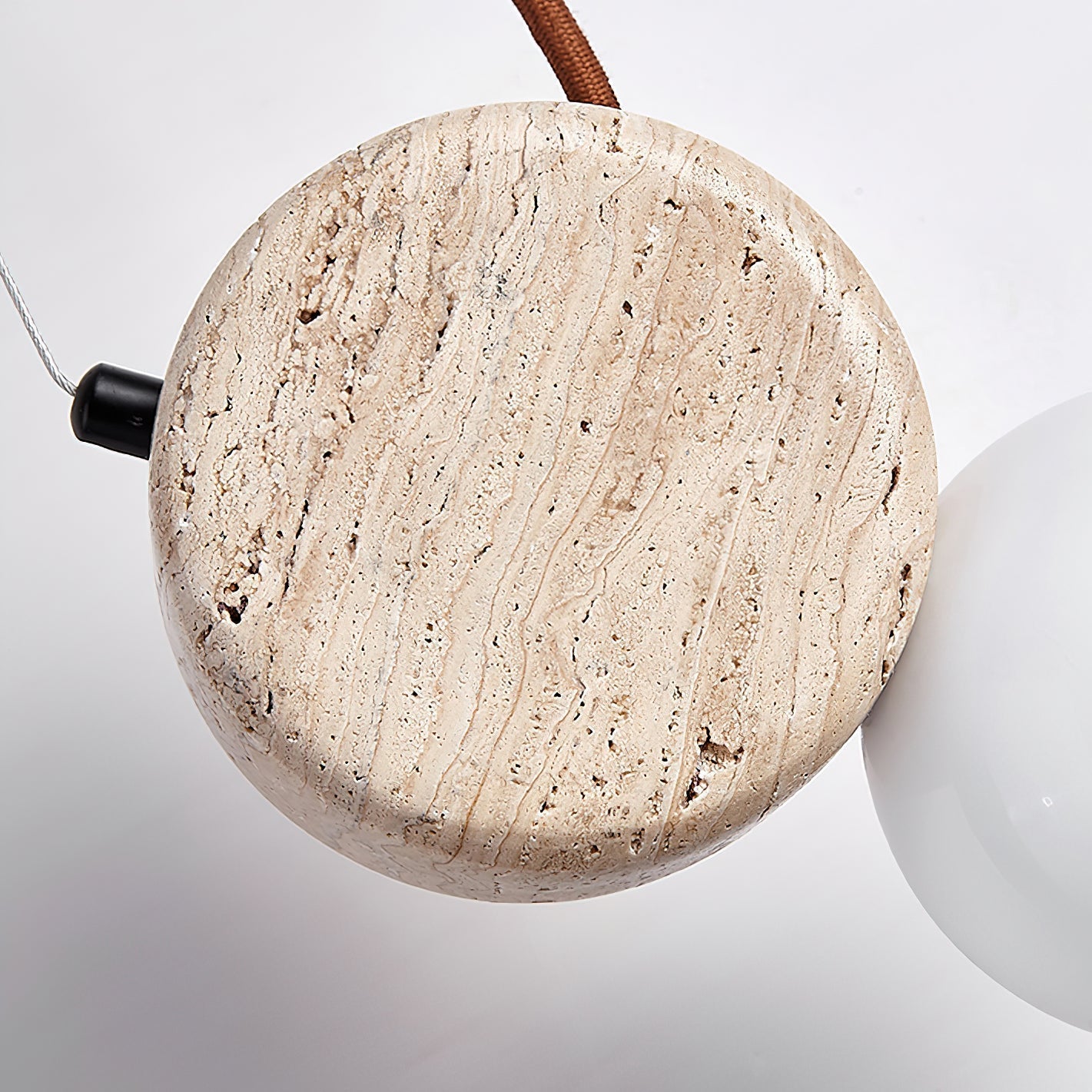 Zosolyra Suspension Double Disque en Travertin