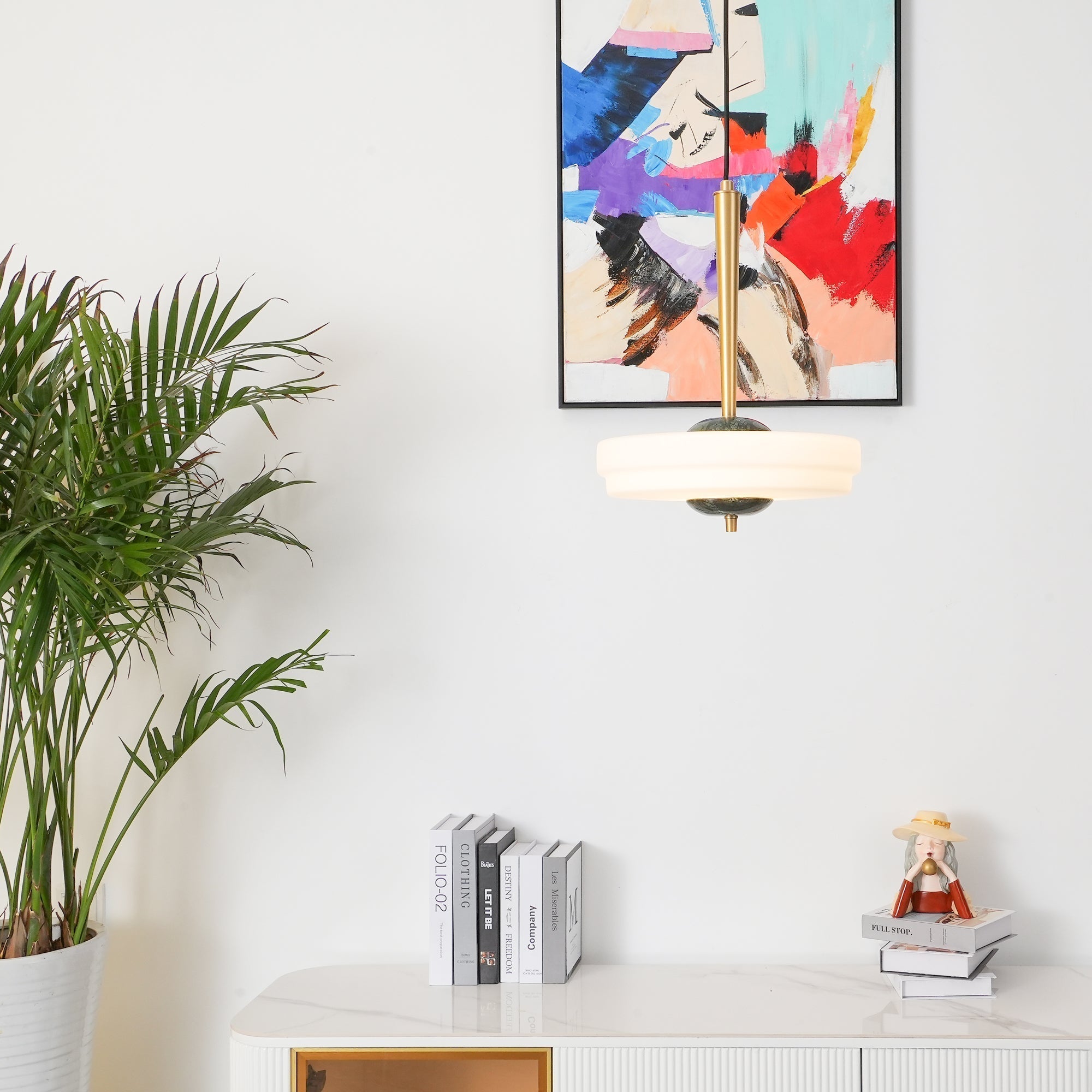 Ithaara Moderne Minimaliste Albâtre Lumière Pendentif