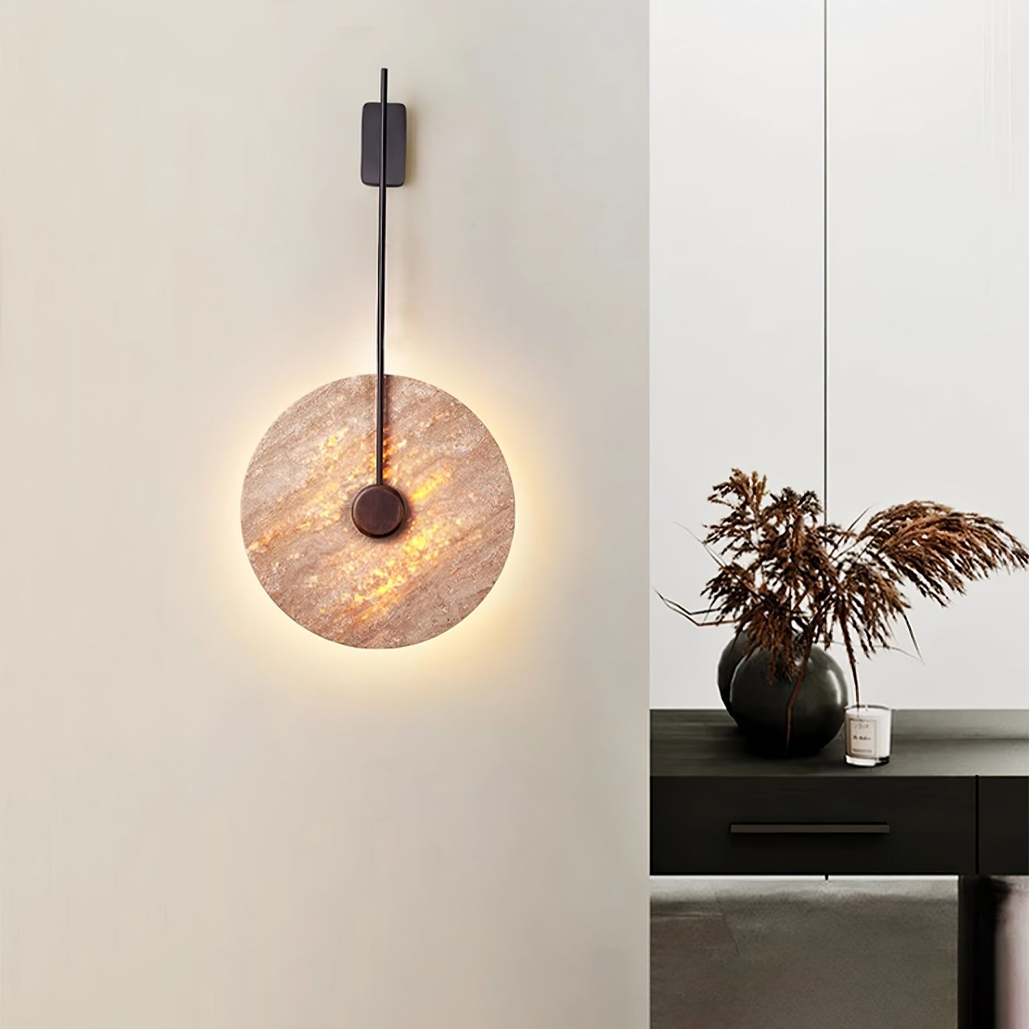 Visolia Applique Murale Minimaliste en Travertin