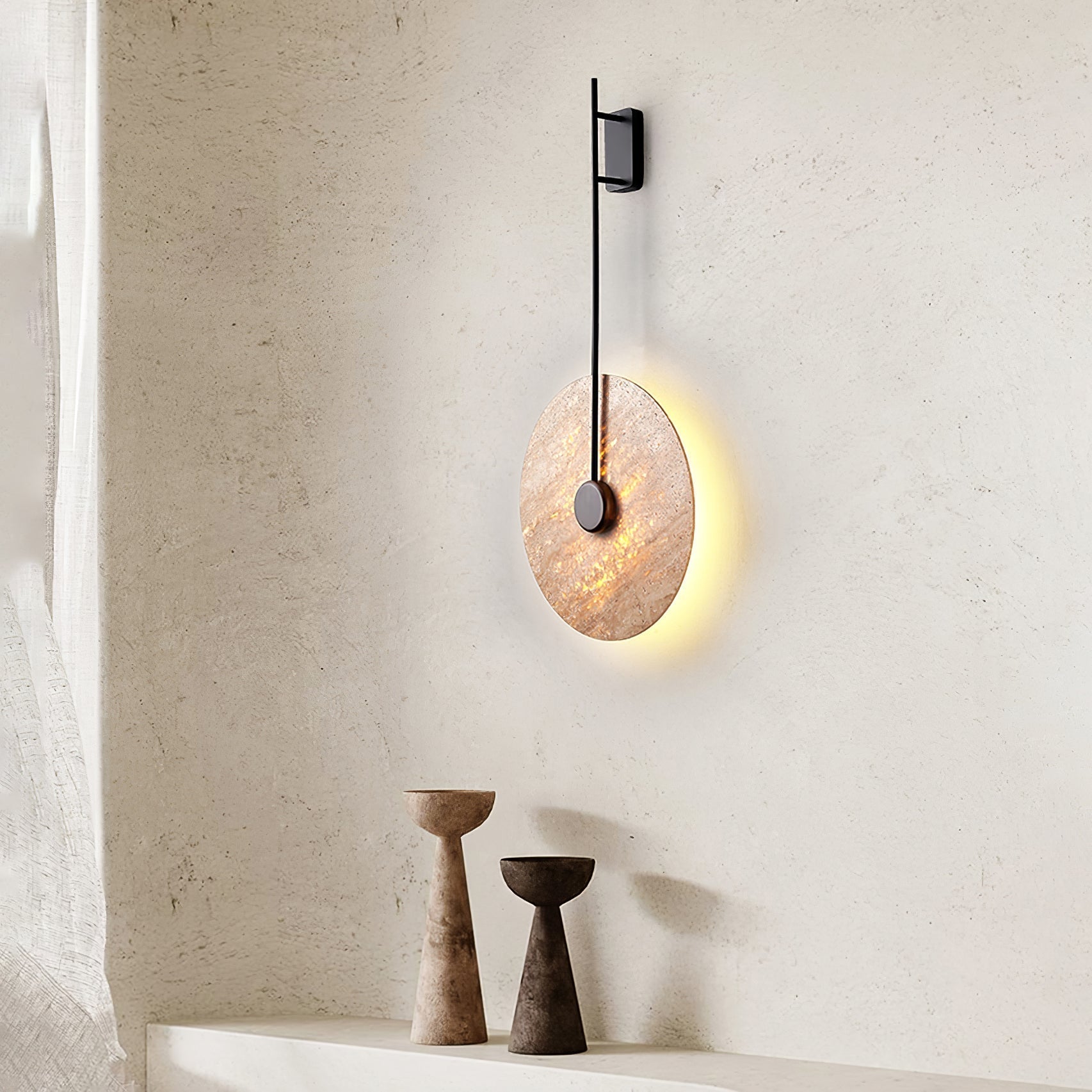 Visolia Applique Murale Minimaliste en Travertin