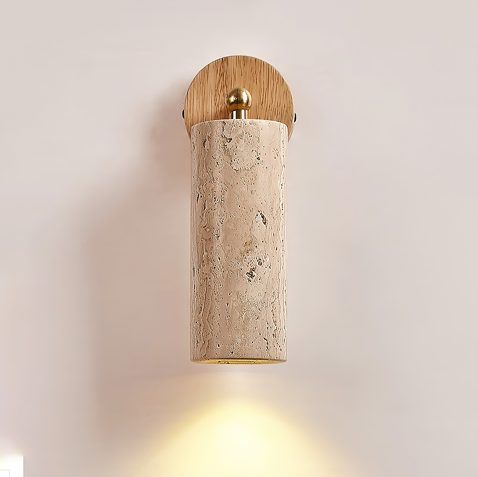Arvararae Moderne Minimaliste Bois Travertin Applique Murale