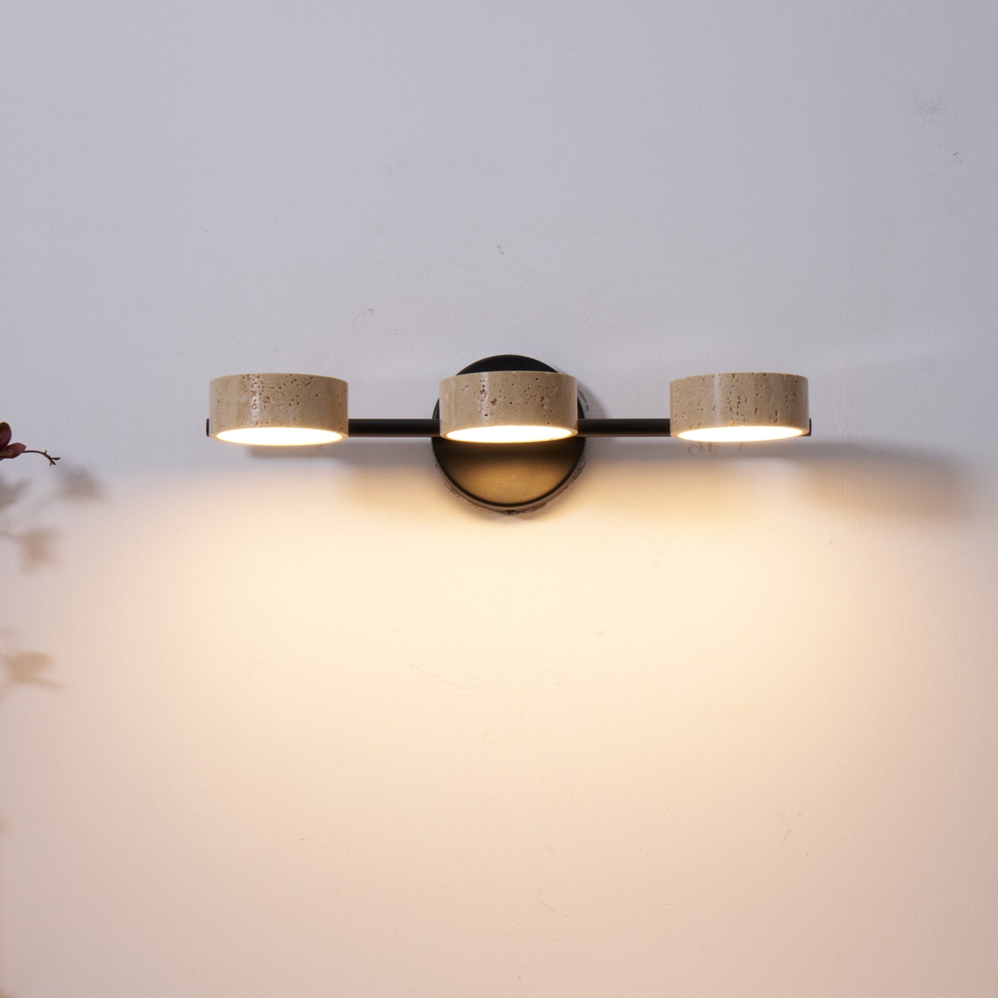 Ceshair Applique Murale Multi Tête en Travertin Lumière de Coiffeuse