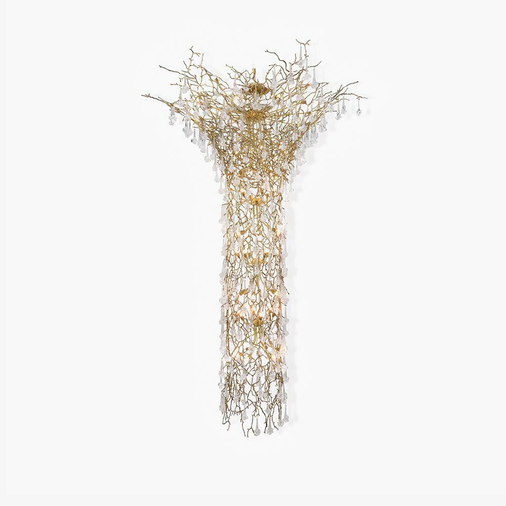 Abeleisa Lustre Laiton Cristal Forme Branche d'Arbre et Échelle