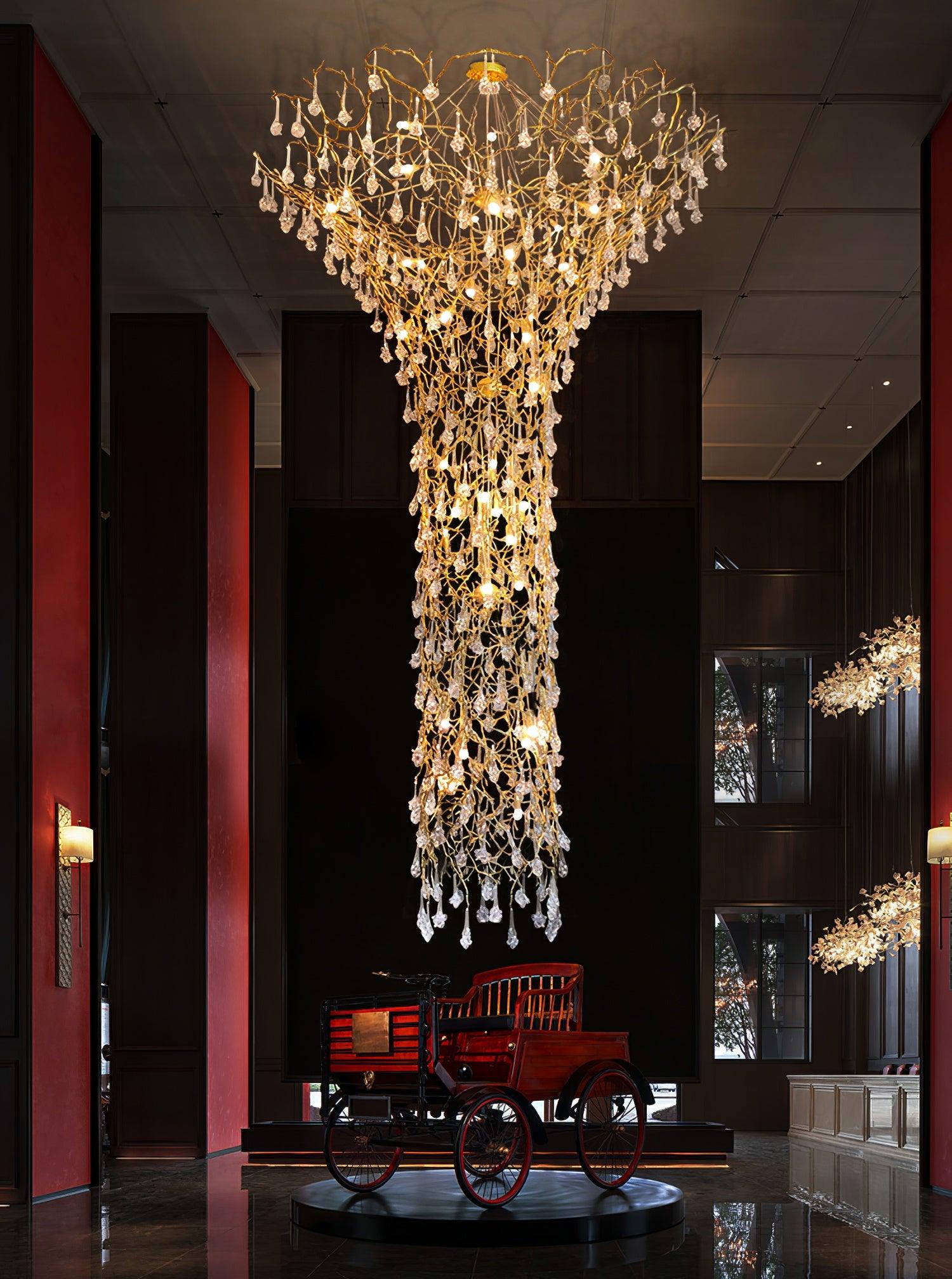Abeleisa Lustre Laiton Cristal Forme Branche d'Arbre et Échelle