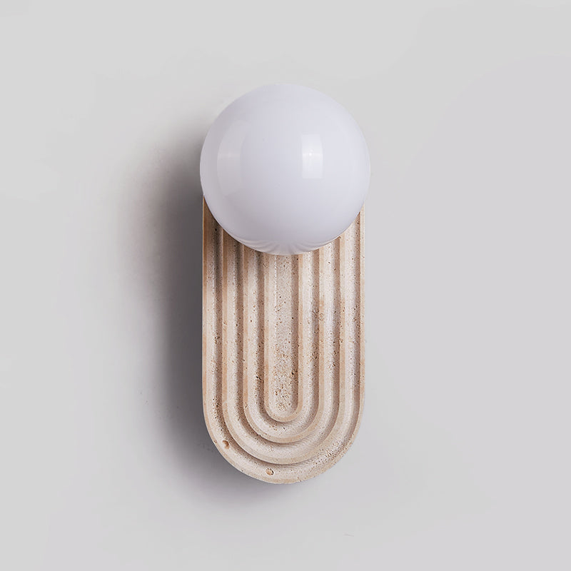 Elvelos Moderne Minimaliste Travertin Verre Applique Murale
