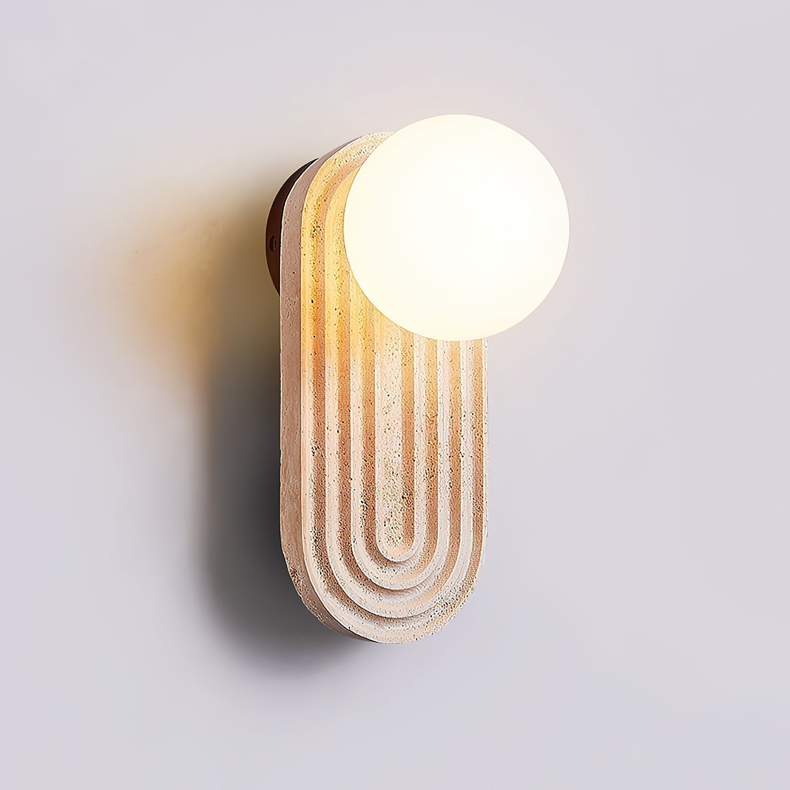 Elvelos Moderne Minimaliste Travertin Verre Applique Murale