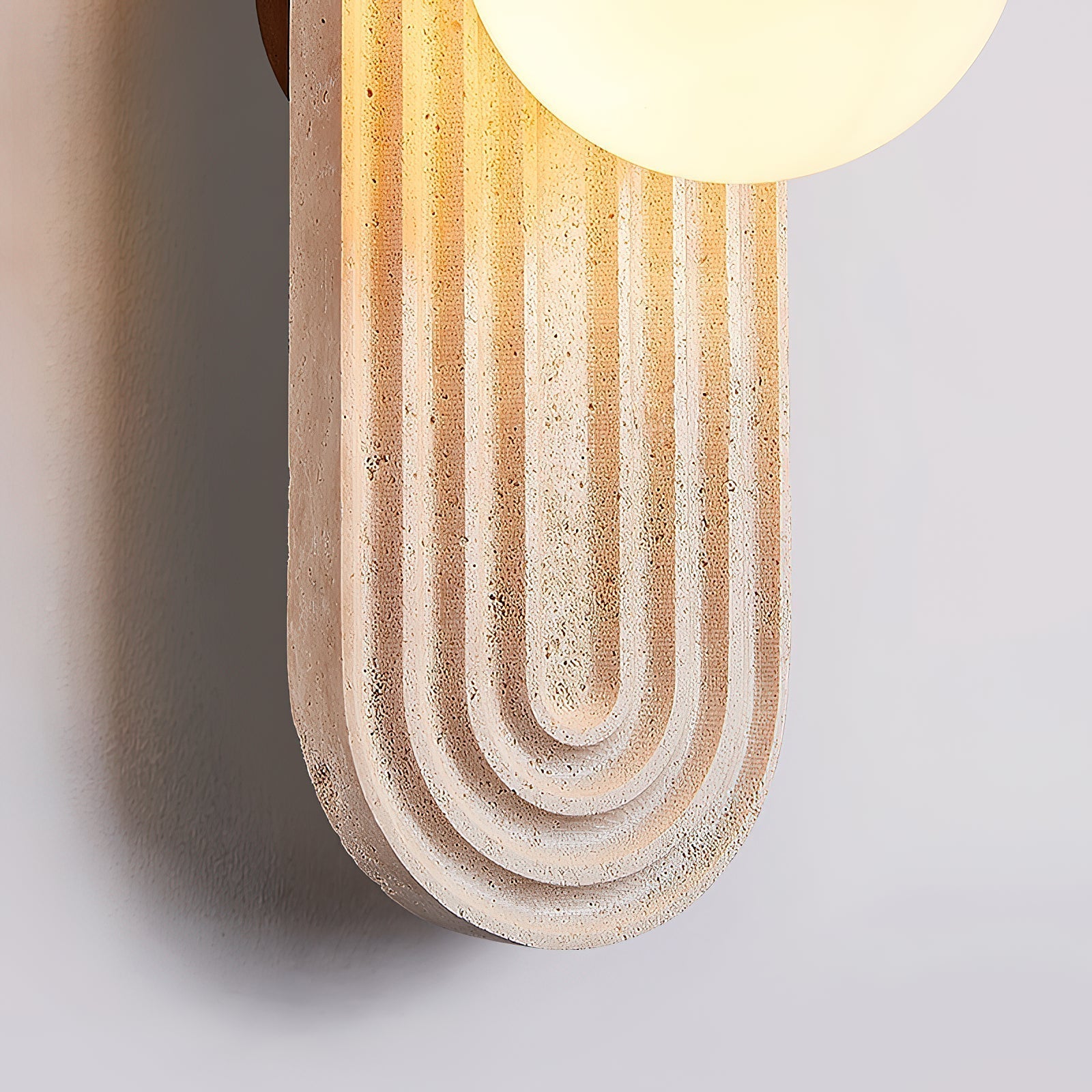 Elvelos Moderne Minimaliste Travertin Verre Applique Murale