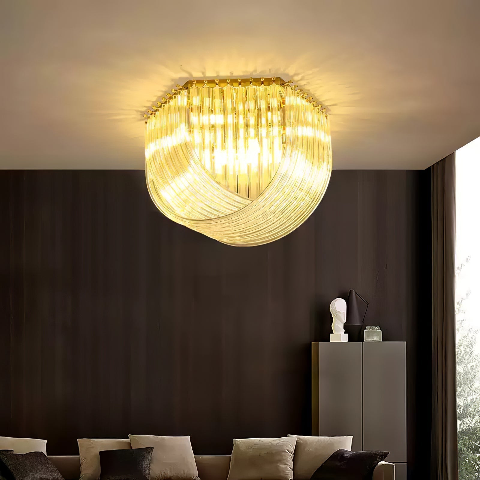 Erphaa Lampe de Plafond en Verre Luxe