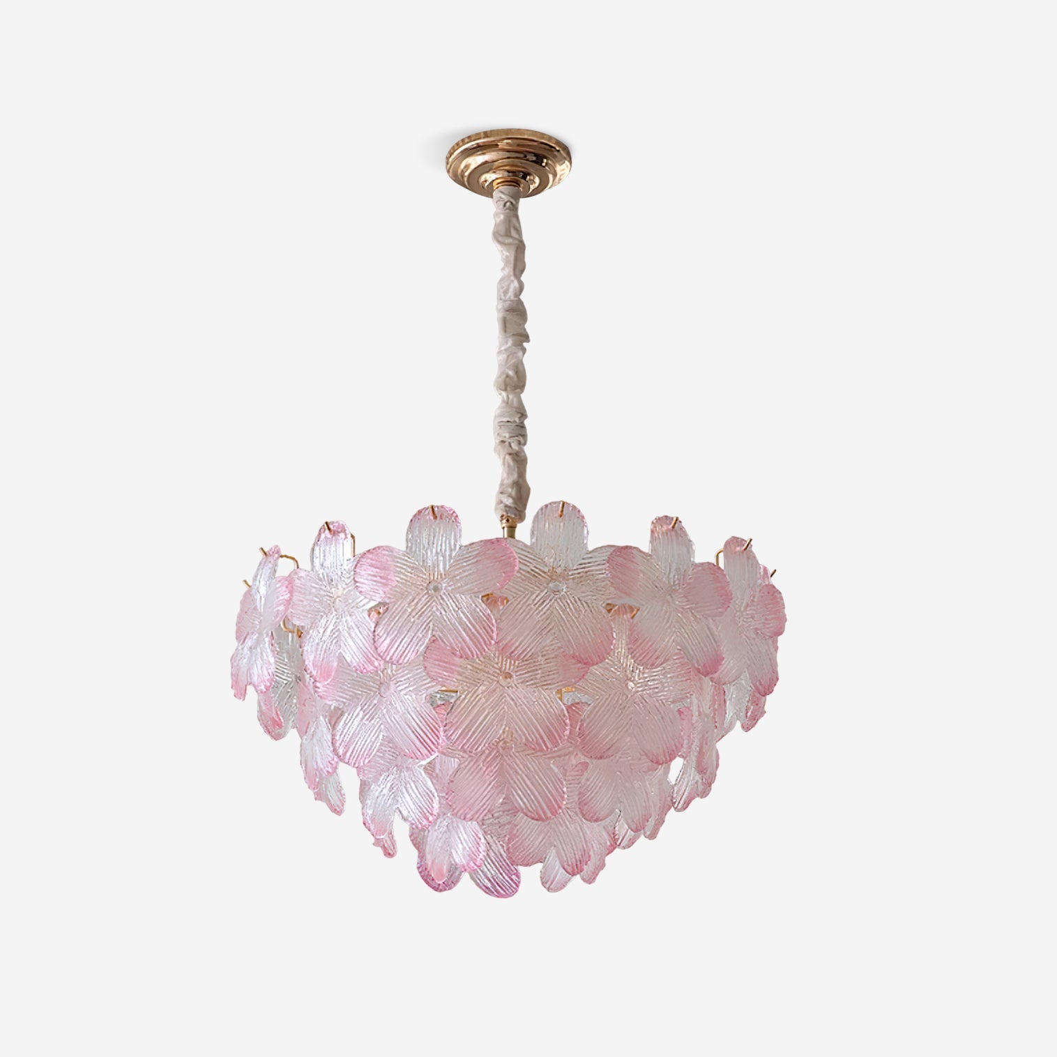 Cavine Lustre en verre rose en forme de fleur