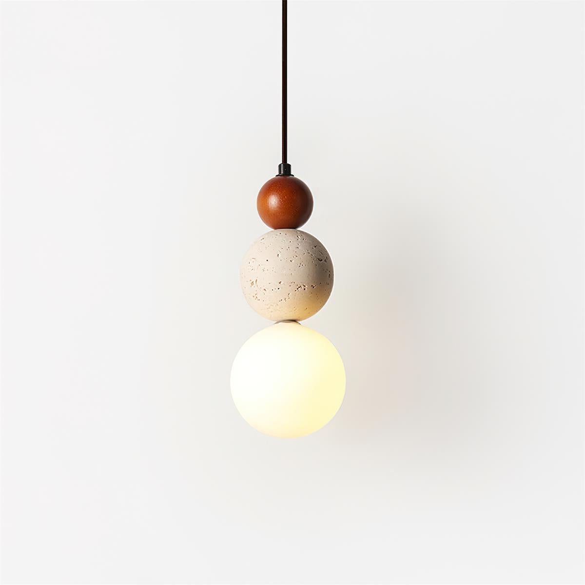 Ritta Suspension Triple Sphère Travertin