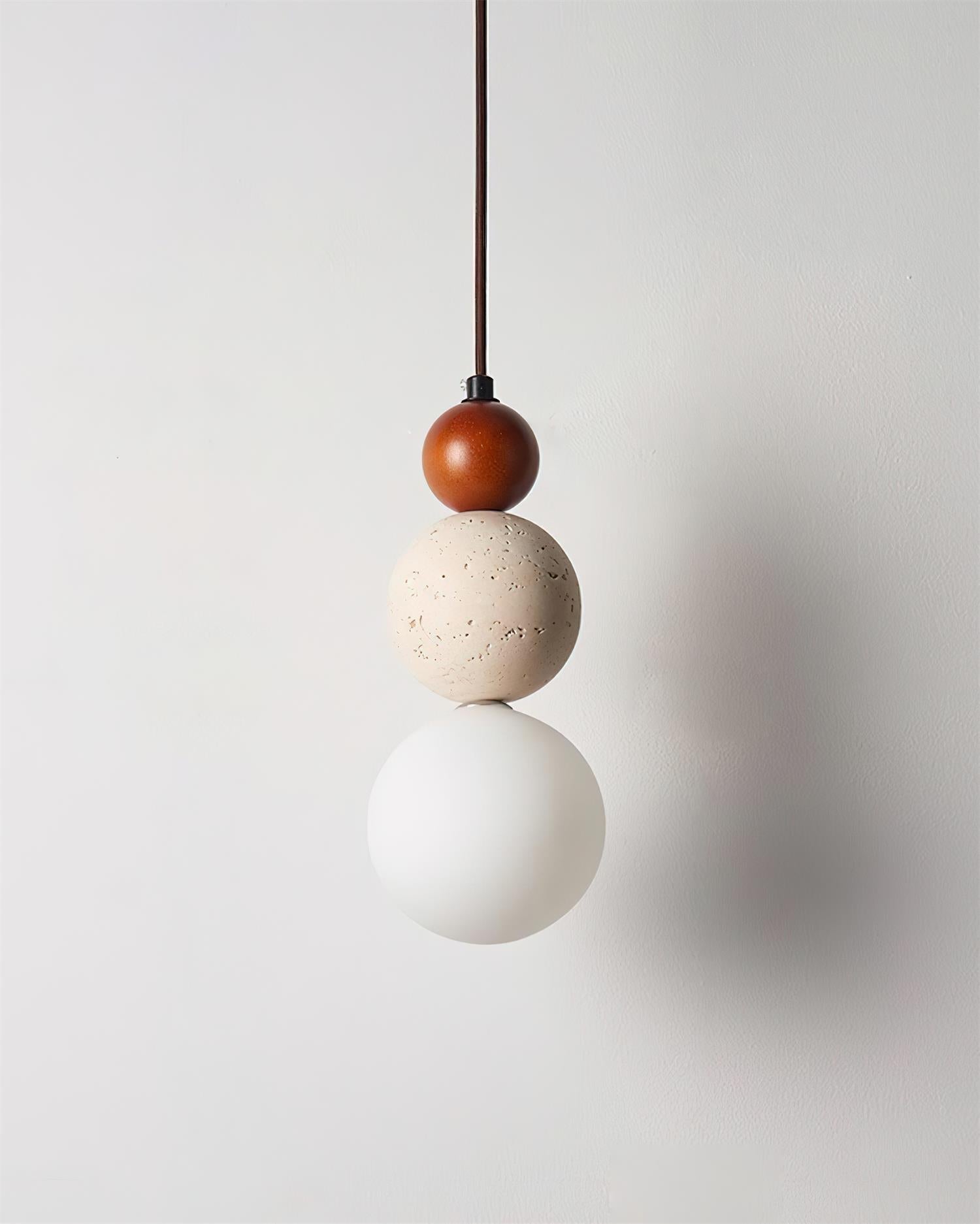 Ritta Suspension Triple Sphère Travertin