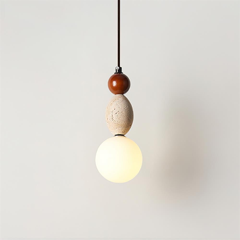 Ritta Suspension Triple Sphère Travertin