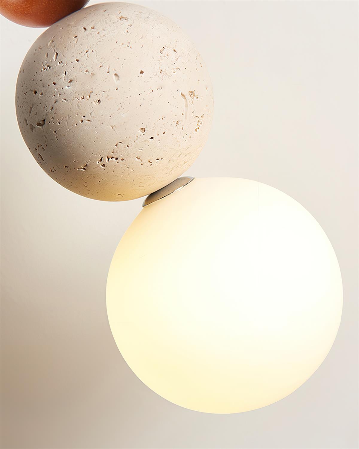 Ritta Suspension Triple Sphère Travertin