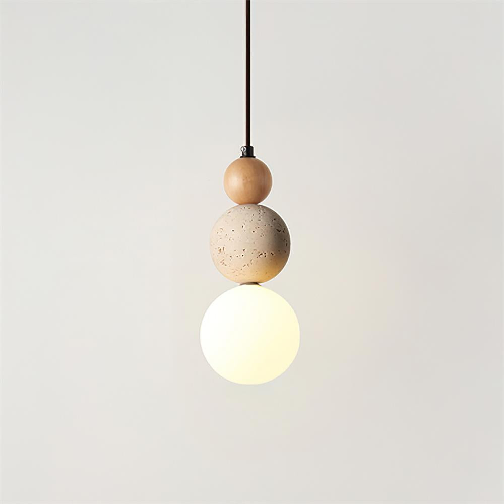 Ritta Suspension Triple Sphère Travertin