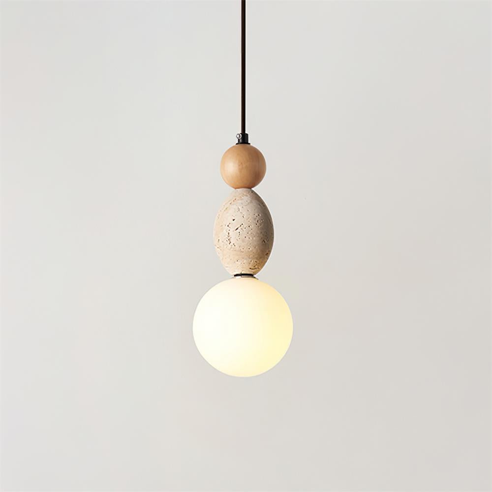Ritta Suspension Triple Sphère Travertin