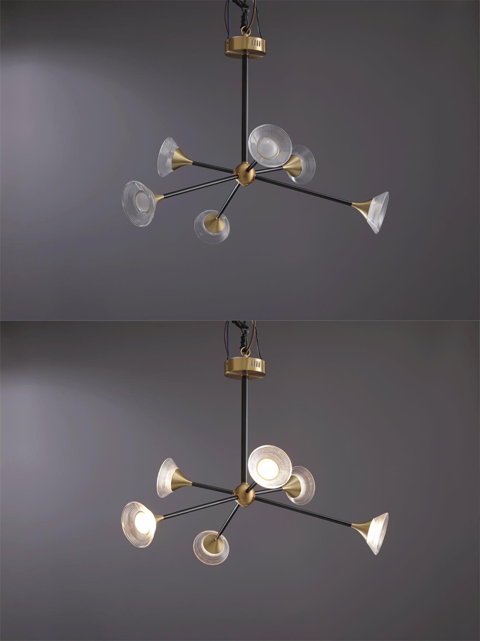 Myzoraris Mid Century Moderne Verre Lustre