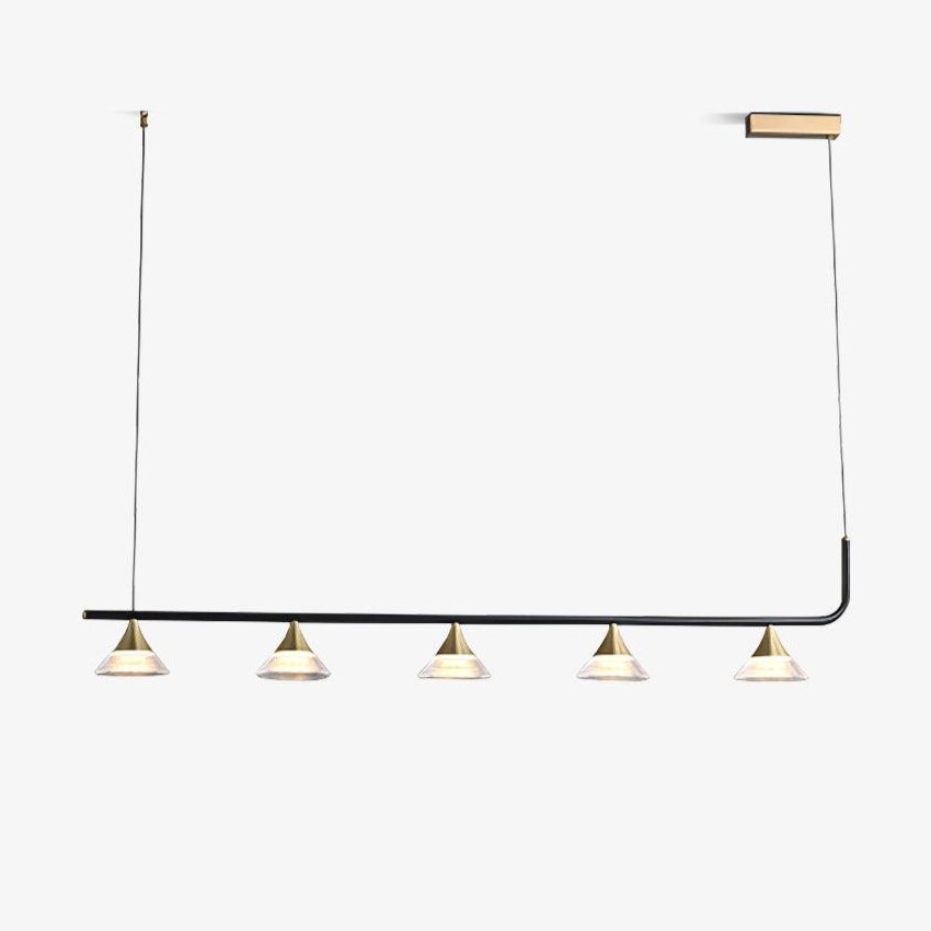 Lyra Mid Century Moderne Laiton Suspension Lumière